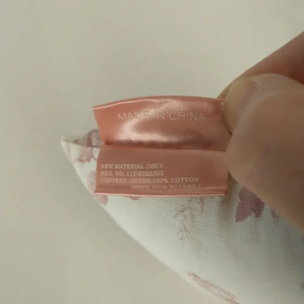 Crabtree&Evelyn Sachet Pillows Decor Pink Cabbage Rose Toile Wedding Ring*READ